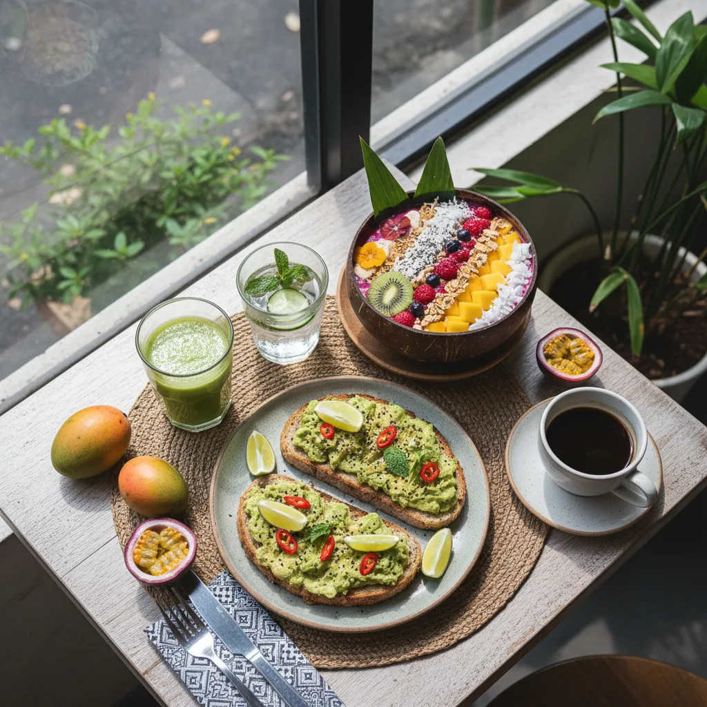 Bali organic food cafe brunch scene