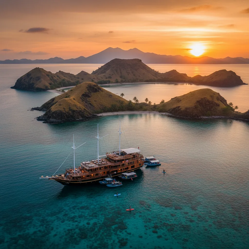 Komodo Luxury expedition cruise sunset