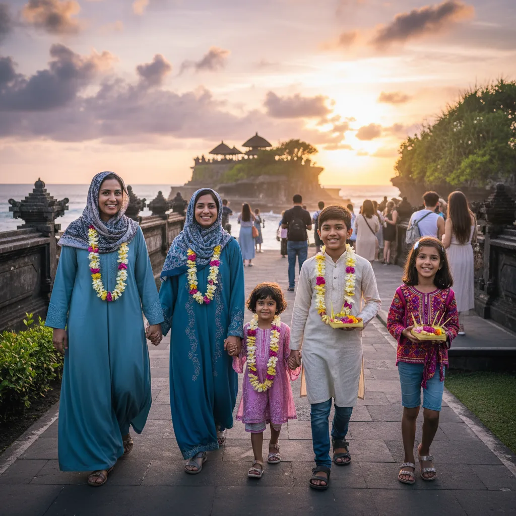 Pakistani expat family Bali temples