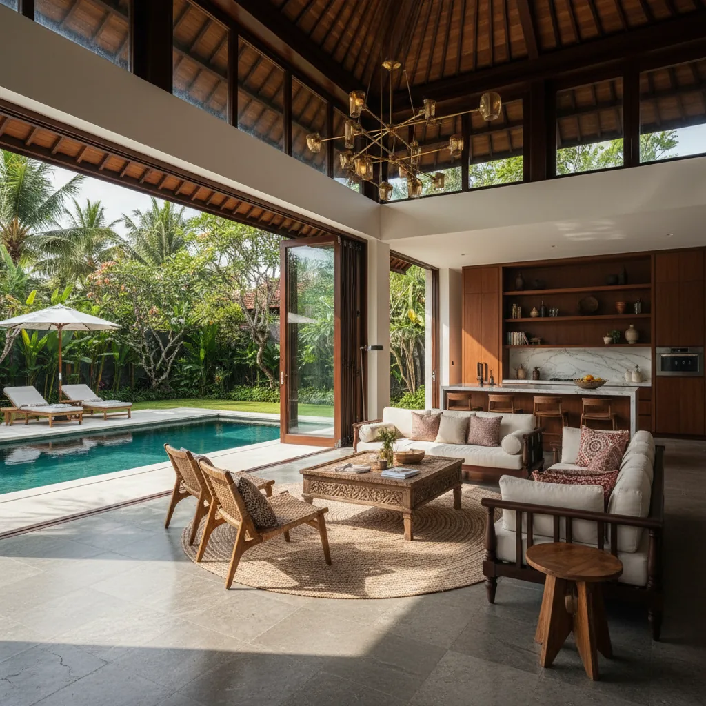 Luxury Bali villa interior tropical